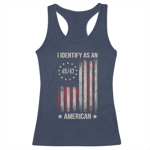 Trump Support Racerback Tank Top 45 47 I Identify As An American TS09 Navy Print Your Wear
