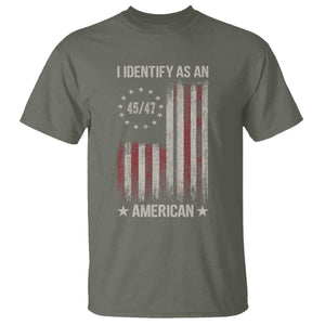 Trump Support T Shirt 45 47 I Identify As An American TS09 Military Green Print Your Wear