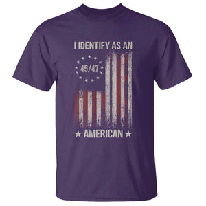 Trump Support T Shirt 45 47 I Identify As An American TS09 Purple Print Your Wear
