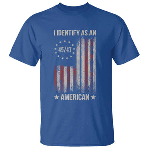 Trump Support T Shirt 45 47 I Identify As An American TS09 Royal Blue Print Your Wear