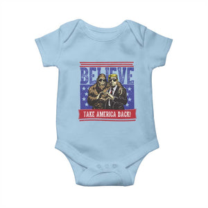 Funny Believe Bigfoot Trump Baby Onesie Take America Back TS09 Light Blue Print Your Wear