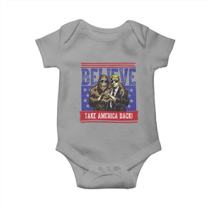 Funny Believe Bigfoot Trump Baby Onesie Take America Back TS09 Sport Gray Print Your Wear
