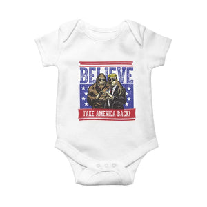 Funny Believe Bigfoot Trump Baby Onesie Take America Back TS09 White Print Your Wear