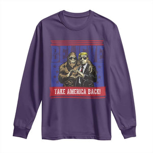 Funny Believe Bigfoot Trump Long Sleeve Shirt Take America Back TS09 Purple Print Your Wear