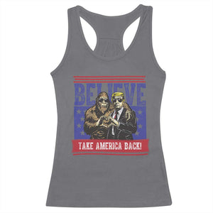 Funny Believe Bigfoot Trump Racerback Tank Top Take America Back TS09 Charcoal Print Your Wear