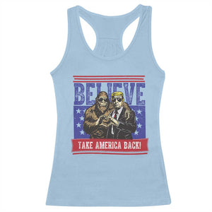 Funny Believe Bigfoot Trump Racerback Tank Top Take America Back TS09 Light Blue Print Your Wear