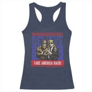 Funny Believe Bigfoot Trump Racerback Tank Top Take America Back TS09 Navy Print Your Wear