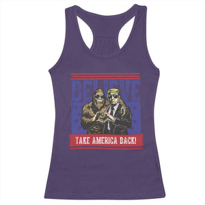 Funny Believe Bigfoot Trump Racerback Tank Top Take America Back TS09 Purple Print Your Wear