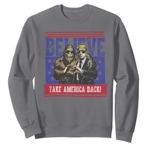 Funny Believe Bigfoot Trump Sweatshirt Take America Back TS09 Charcoal Print Your Wear