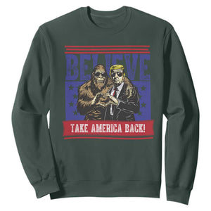 Funny Believe Bigfoot Trump Sweatshirt Take America Back TS09 Dark Forest Green Print Your Wear