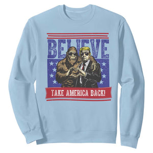 Funny Believe Bigfoot Trump Sweatshirt Take America Back TS09 Light Blue Print Your Wear