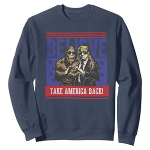 Funny Believe Bigfoot Trump Sweatshirt Take America Back TS09 Navy Print Your Wear