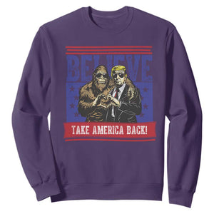 Funny Believe Bigfoot Trump Sweatshirt Take America Back TS09 Purple Print Your Wear