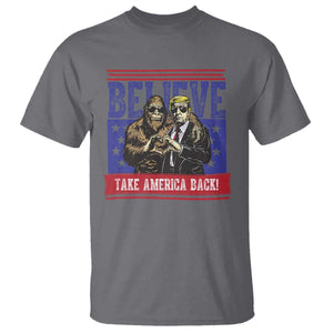 Funny Believe Bigfoot Trump T Shirt Take America Back TS09 Charcoal Print Your Wear