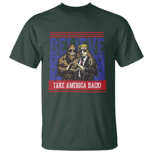 Funny Believe Bigfoot Trump T Shirt Take America Back TS09 Dark Forest Green Print Your Wear
