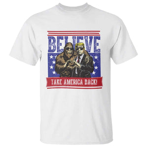 Funny Believe Bigfoot Trump T Shirt Take America Back TS09 White Print Your Wear