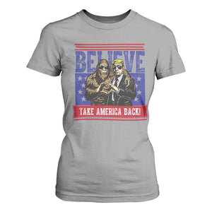 Funny Believe Bigfoot Trump T Shirt For Women Take America Back TS09 Sport Gray Print Your Wear