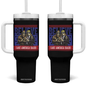 Funny Believe Bigfoot Trump Tumbler With Handle Take America Back TS09 One Size: 40 oz Black Print Your Wear