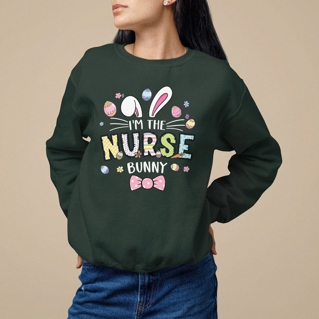Easter Day Sweatshirt I'm The Nurse Bunny Nursing TS09 Dark Forest Green Printyourwear