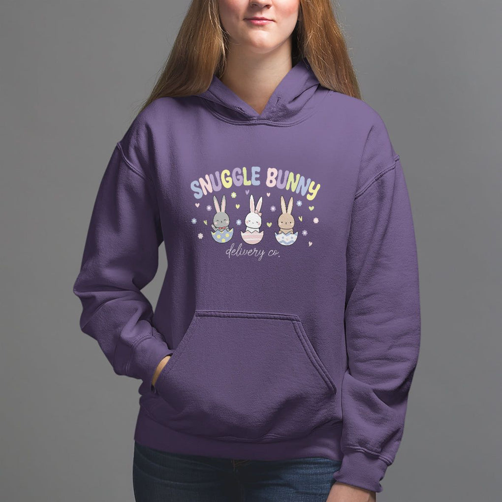 Easter Day Hoodie Snuggle Bunny Delivery Co L&D Nurse TS09 Purple Printyourwear