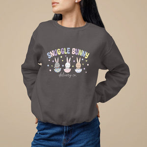 Easter Day Sweatshirt Snuggle Bunny Delivery Co L&D Nurse TS09 Dark Chocolate Printyourwear