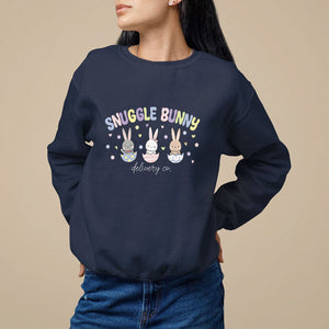 Easter Day Sweatshirt Snuggle Bunny Delivery Co L&D Nurse TS09 Navy Printyourwear