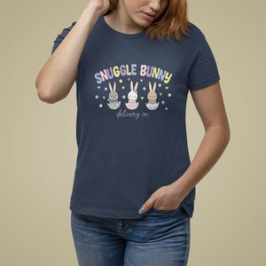 Easter Day T Shirt For Women Snuggle Bunny Delivery Co L&D Nurse TS09 Navy Printyourwear