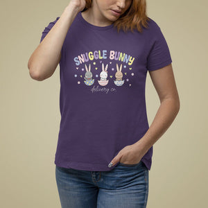 Easter Day T Shirt For Women Snuggle Bunny Delivery Co L&D Nurse TS09 Purple Printyourwear