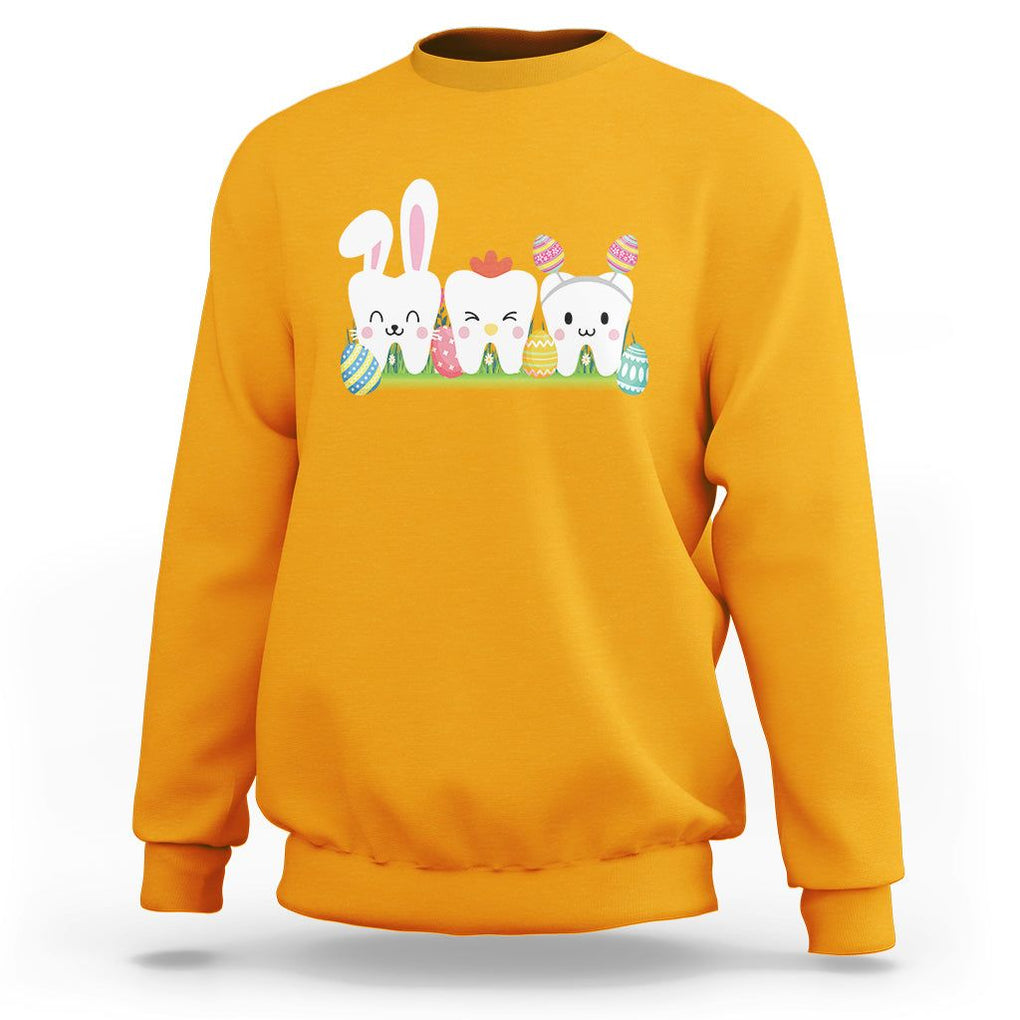 Easter Day Sweatshirt Funny Tooth Glasses Dental Dentist TS09 Gold Printyourwear