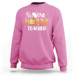 Easter Day Cute One Hoppy Teacher Bunny Carrot Sweatshirt TS09 Azalea Printyourwear