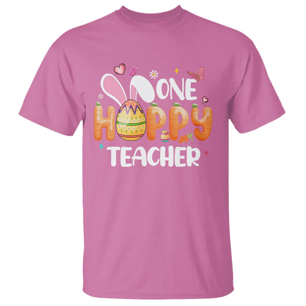 Easter Day Cute One Hoppy Teacher Bunny Carrot T Shirt TS09 Azalea Printyourwear