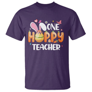 Easter Day Cute One Hoppy Teacher Bunny Carrot T Shirt TS09 Purple Printyourwear