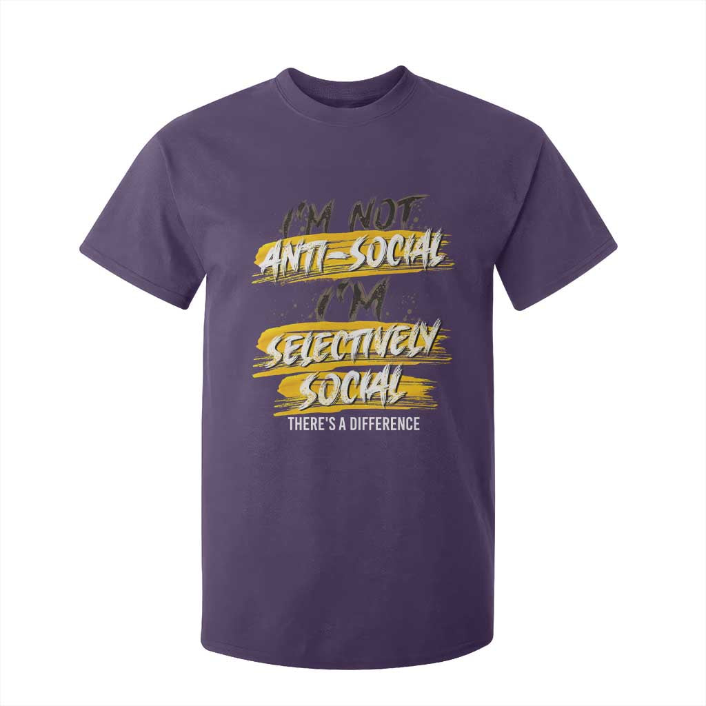 Funny Introvert T Shirt For Kid I'm Not Anti Social I'm Selectively Social TS09 Purple Print Your Wear