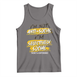 Funny Introvert Tank Top I'm Not Anti Social I'm Selectively Social TS09 Deep Heather Print Your Wear