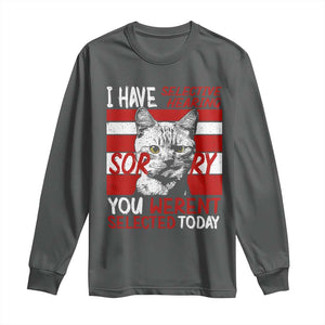 Funny Cat I Have Selective Hearing You Weren't Selected Long Sleeve Shirt TS09 Dark Heather Print Your Wear