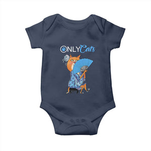 Funny Adult Joke Meme Only Cat Baby Onesie TS09 Navy Print Your Wear