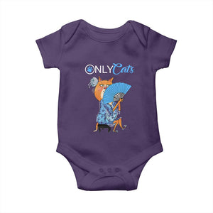 Funny Adult Joke Meme Only Cat Baby Onesie TS09 Purple Print Your Wear