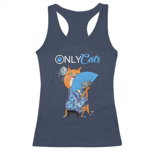 Funny Adult Joke Meme Only Cat Racerback Tank Top TS09 Navy Print Your Wear