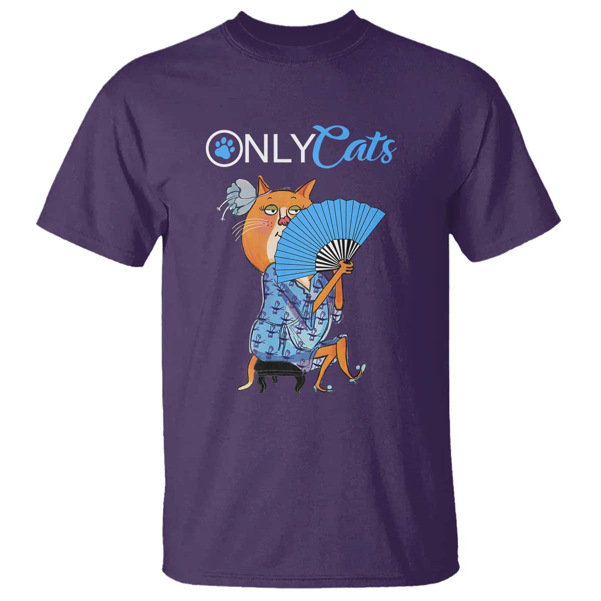 Funny Adult Joke Meme Only Cat T Shirt TS09 Purple Print Your Wear