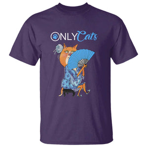 Funny Adult Joke Meme Only Cat T Shirt TS09 Purple Print Your Wear