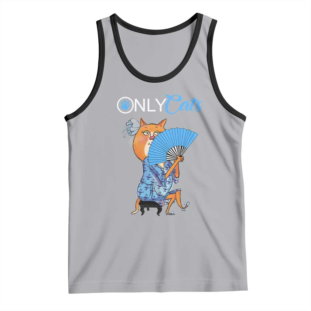 Funny Adult Joke Meme Only Cat Tank Top TS09 Athletic Heather Black Print Your Wear