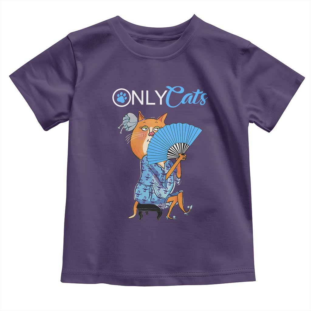 Funny Adult Joke Meme Only Cat Toddler T Shirt TS09 Purple Print Your Wear
