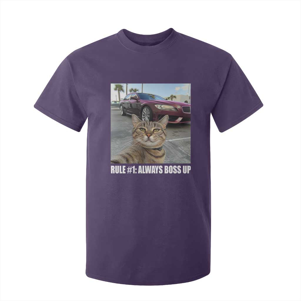 Funny Cat Meme T Shirt For Kid Rule No.1 Always Boss Up TS09 Purple Print Your Wear