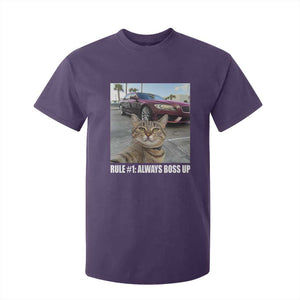 Funny Cat Meme T Shirt For Kid Rule No.1 Always Boss Up TS09 Purple Print Your Wear