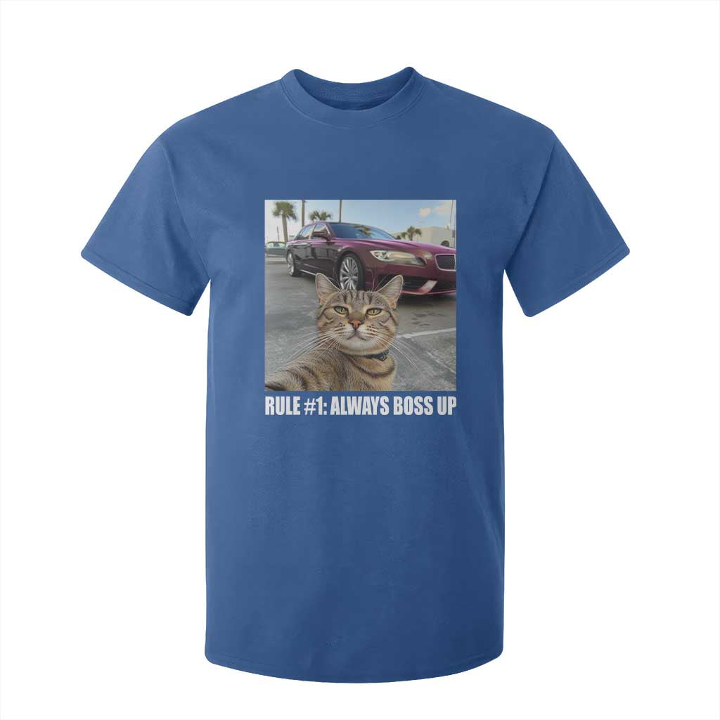 Funny Cat Meme T Shirt For Kid Rule No.1 Always Boss Up TS09 Royal Blue Print Your Wear
