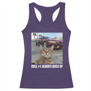 Funny Cat Meme Racerback Tank Top Rule No.1 Always Boss Up TS09 Purple Print Your Wear