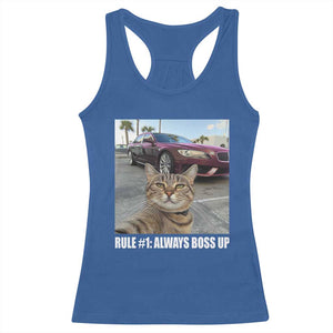 Funny Cat Meme Racerback Tank Top Rule No.1 Always Boss Up TS09 Royal Blue Print Your Wear