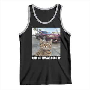 Funny Cat Meme Tank Top Rule No.1 Always Boss Up TS09 Black Athletic Heather Print Your Wear