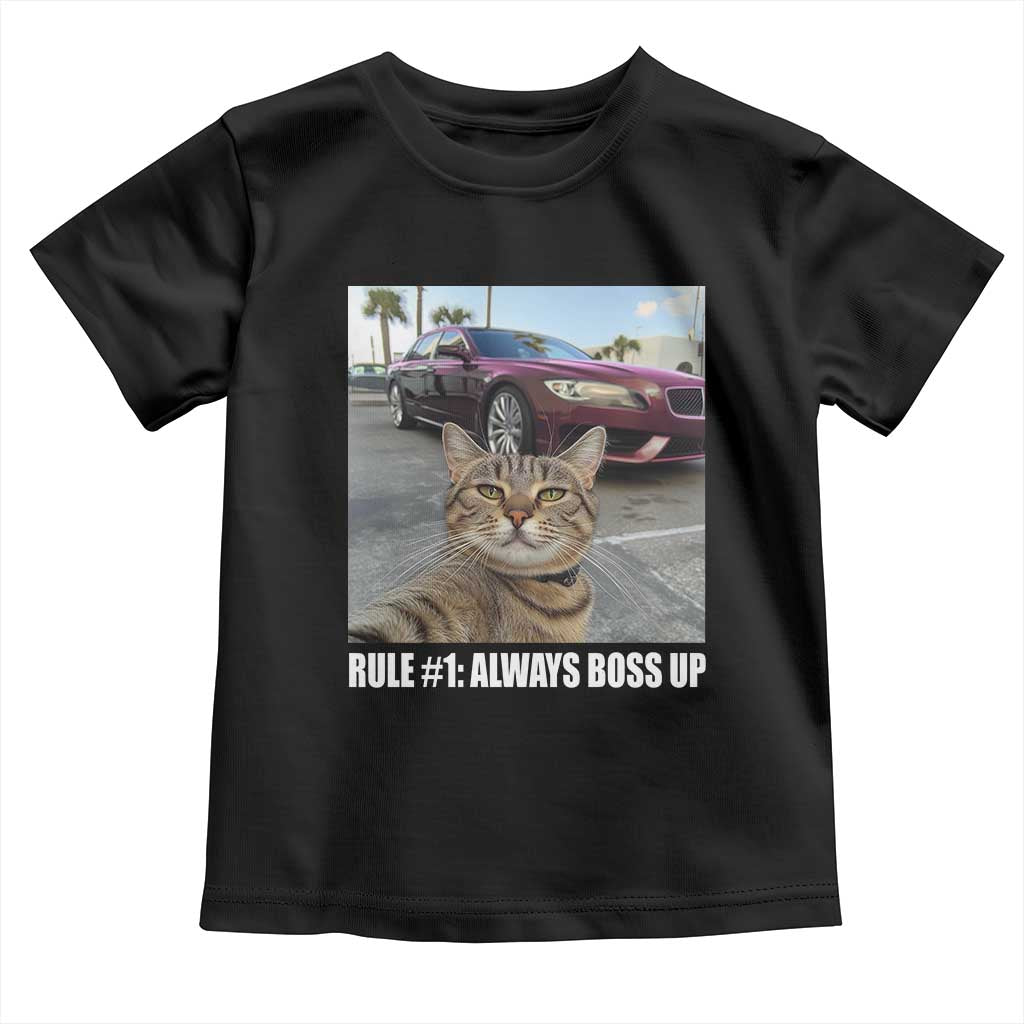 Funny Cat Meme Toddler T Shirt Rule No.1 Always Boss Up TS09 Black Print Your Wear