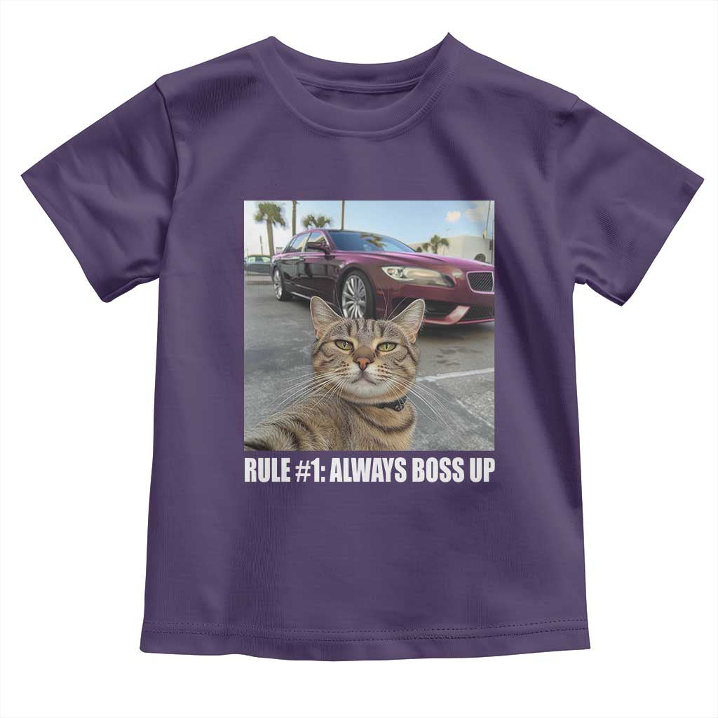 Funny Cat Meme Toddler T Shirt Rule No.1 Always Boss Up TS09 Purple Print Your Wear